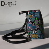 Colorful Animal Print Mini Backpack Women Small Capacity Top Handle Bag