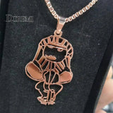 Doremi Child's Drawing Necklace - Stainless Steel Personalized Artwork Pendant