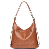 Retro Leather Backpack Ladies Large-capacity Bags