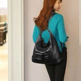 Retro Leather Backpack Ladies Large-capacity Bags