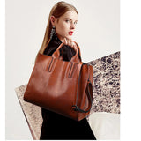 Vintage Women Handbag Oil Wax PU Leather Shoulder Bag Casual Tote Large Bolsos