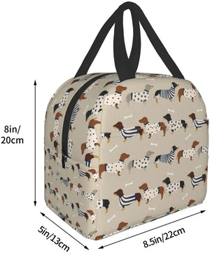 Dachshunds Insulated Tote Lunch Bag for Men & Women, Thermal Lunch Bag