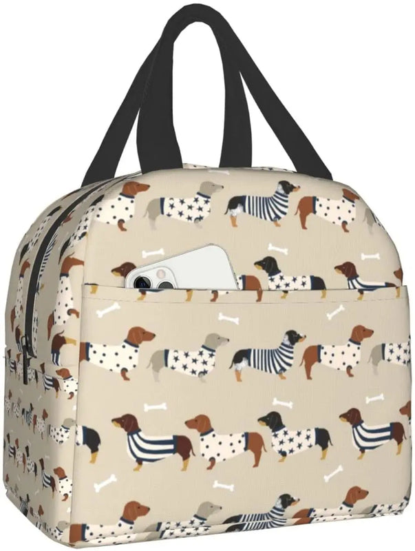 Dachshunds Insulated Tote Lunch Bag for Men & Women, Thermal Lunch Bag