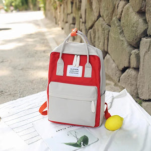 Daffdiol Women Canvas Backpack College School Bag Zipper 15inch Laptop