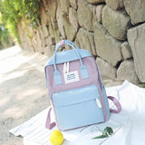 Daffdiol Women Canvas Backpack College School Bag Zipper 15inch Laptop