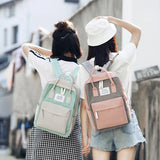 Daffdiol Women Canvas Backpack College School Bag Zipper 15inch Laptop