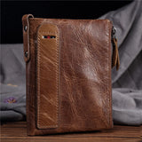 Daffdoil Leather Wallet Female Hasp Cow Leather Brown