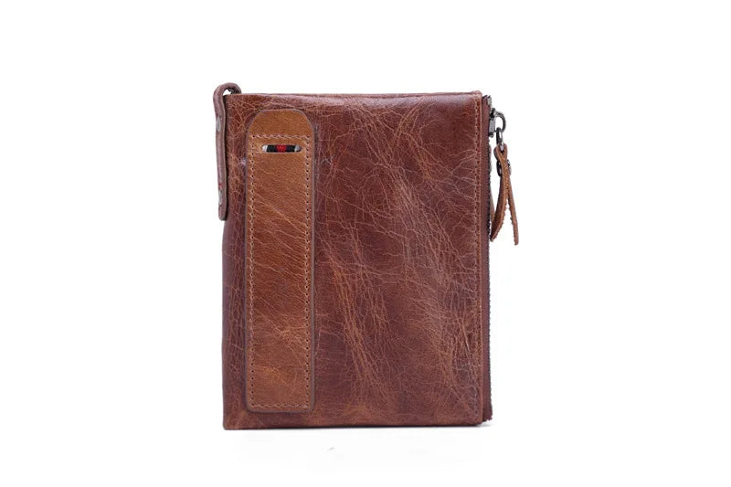 Daffdoil Leather Wallet Female Hasp Cow Leather Brown