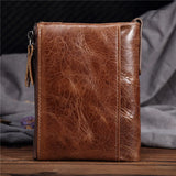 Daffdoil Leather Wallet Female Hasp Cow Leather Brown