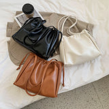 Daily Female PU Leather Drawstring Underarm Bag