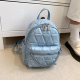 Quilted Small Women Backpack Girls Travel Bagpack