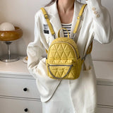 Quilted Small Women Backpack Girls Travel Bagpack