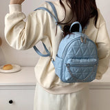 Quilted Small Women Backpack Girls Travel Bagpack