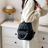 Quilted Small Women Backpack Girls Travel Bagpack
