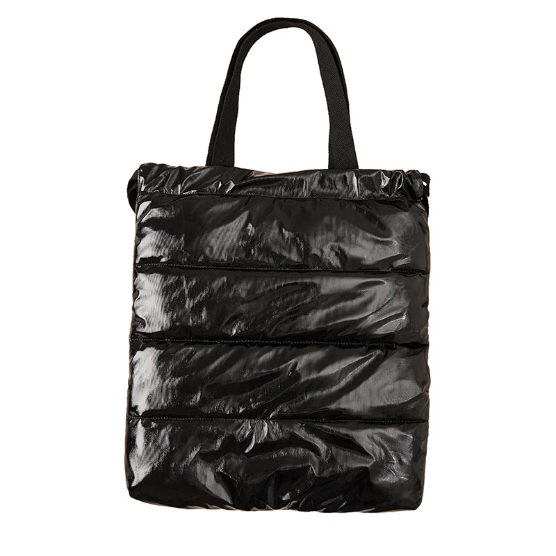Women Soft Winter Padded Down Backpack Large Capacity Shoulder School Bag