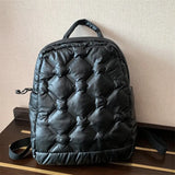 Women Winter Padded Down Backpack Large Capacity Shoulder School Bag