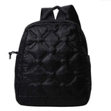 Women Winter Padded Down Backpack Large Capacity Shoulder School Bag