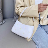 Daisies Flower Handbags Purse Leather Totes Bags Shoulder Square Pouch