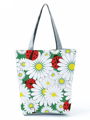 Daisy Ladybug Handbag Japanese Style Eco Reusable Women Shoulder Bag