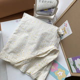 Daisy Embroidery Cotton Shoulder Bag Floral Handbag Tote Books Shopping Bag
