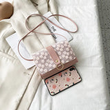 Daisy Flower Pattern Mini PU Leather Crossbody Chain Handbag