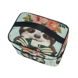 Daisy Flower Sloth Makeup Bag Toiletry Train Case