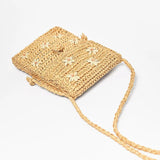 Daisy Flower Straw Small Phone Bag Ladies Shoulder Bag Crossbody Messenger Bags