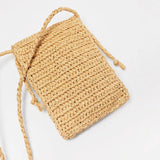 Daisy Flower Straw Small Phone Bag Ladies Shoulder Bag Crossbody Messenger Bags
