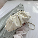 Daisy Print Crossbody Bag Cloud Tote Bag for Women