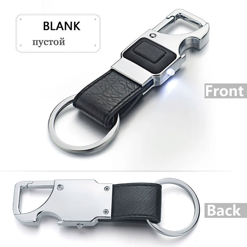 LED Keychain Beer Opener Bottle Lamp Multifunctional Leather