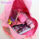 Kids Pink Ballet Backpack Star Shape Girls Dancing Ballerina Print