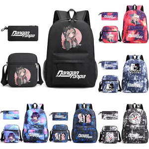 Danganronpa 3pcs Backpack Set Students Rucksack Shoulder Bag Pen Bag