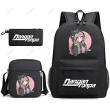 Danganronpa 3pcs Backpack Set Students Rucksack Shoulder Bag Pen Bag