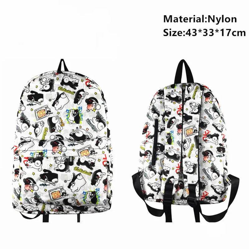 Danganronpa Monokuma Nylon Backpack Student Schoolbag Teenager Travel Bag