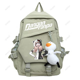 Monokuma Plaid Pattern Teenager Girls Boys School Backpack