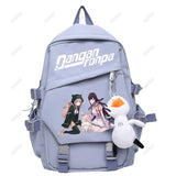 Monokuma Plaid Pattern Teenager Girls Boys School Backpack