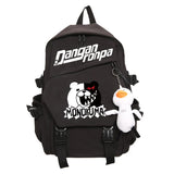 Monokuma Plaid Pattern Teenager Girls Boys School Backpack