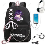 Danganronpa Nanami Chiaki Backpack Travel Laptop USB Teenager