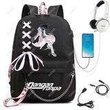 Danganronpa Nanami Chiaki Backpack Travel Laptop USB Teenager