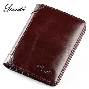 Men's Leather Wallet RFID Anti-theft Brush Head Layer Cowhide Retro Vertical