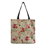 Dark Butterfly Printed Female Shopping Bags Large Capacity