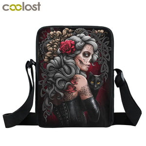 Gothic Messenger Bag for Women Grim Reaper Punk Shoulder Bag