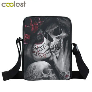 Gothic Skull Crossbody Bag Punk Women Handbag Portable Messenger