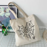 Dark Harajuku Canvas Bag Cartoon Print Gothic Female Bag Large Capacity