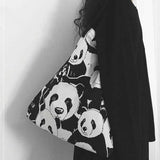 Dark Panda Canvas Shoulder Bag for Women