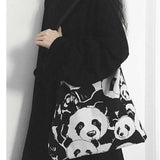 Dark Panda Canvas Shoulder Bag for Women