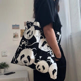 Dark Panda Canvas Shoulder Bag for Women