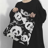 Dark Panda Canvas Shoulder Bag for Women