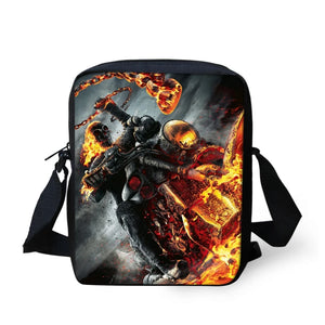 Dark Skeleton Print Messenger Bag Shoulder Bag Mini Cross-body Satchel