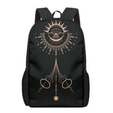Dark Art Eye Sun Stars 3D Print Book Bags Back to School Bag Set